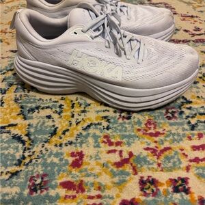 HOKA Bondi 8 Women's White Running Shoes